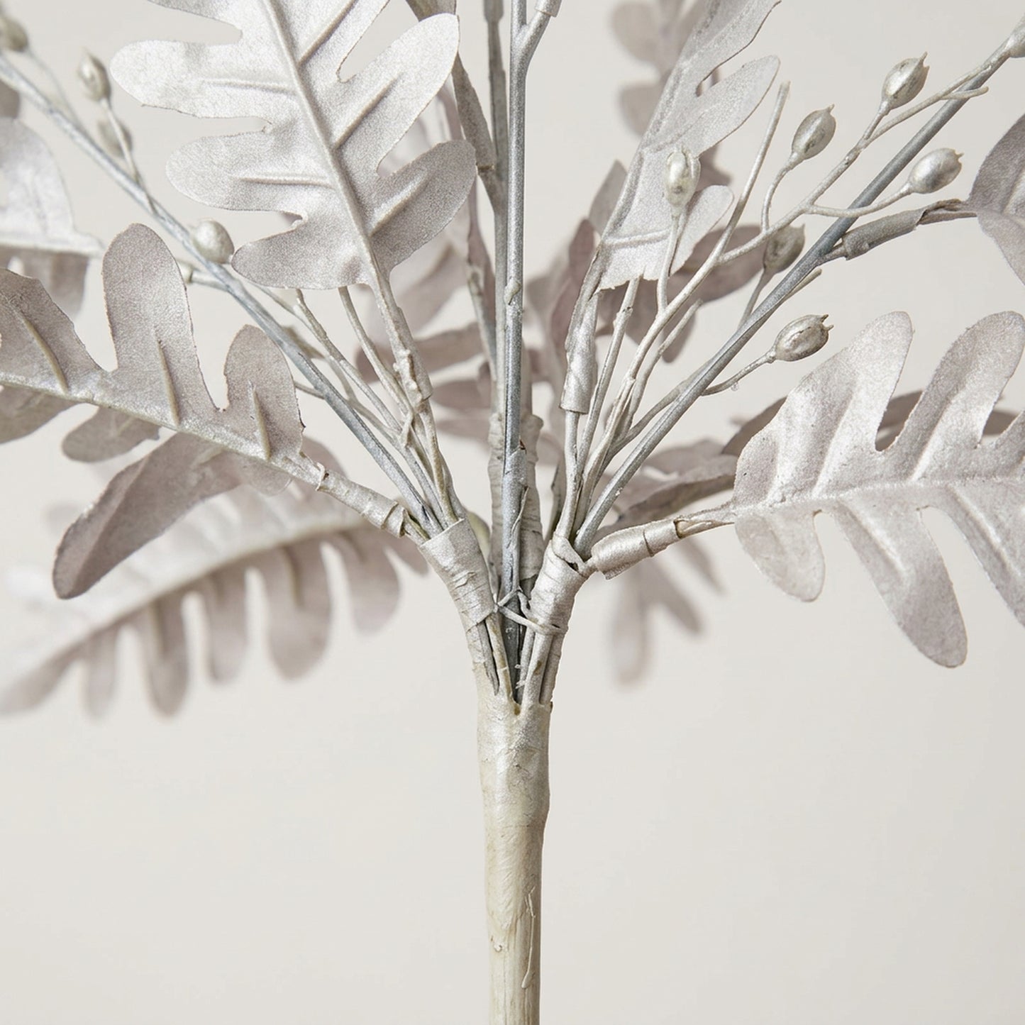 Artificial Silver Fern Leaf Bunch 55 cm – Real Touch Faux Foliage Bunch for Vase & Home Décor