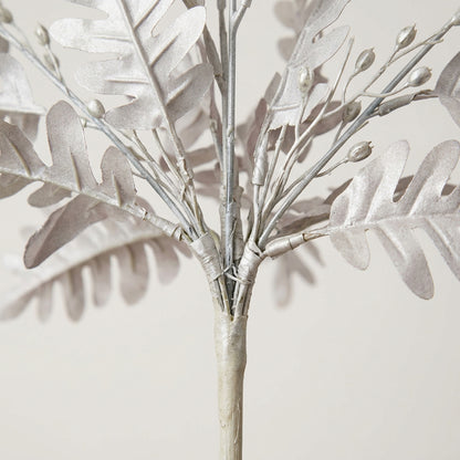Artificial Silver Fern Leaf Bunch 55 cm – Real Touch Faux Foliage Bunch for Vase & Home Décor