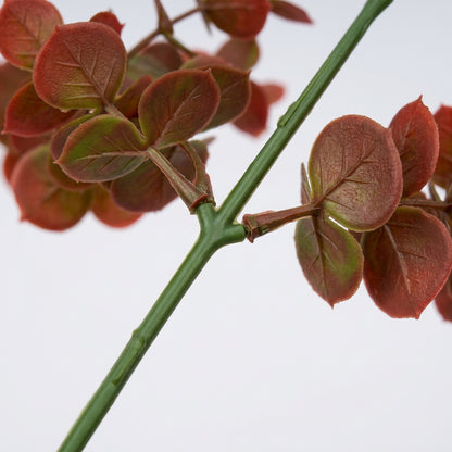 Artificial Red Eucalyptus Branch 103 cm – Real Touch Faux Autumn Leaf Stem for Tall Vase & Home Décor