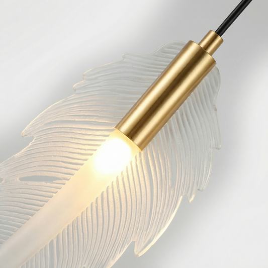 Plume Glow Modern Decorative Feather Pendant Hanging Light