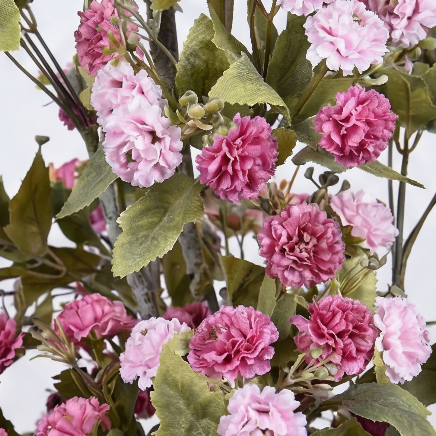 Artificial Plant Pink Blossom Pom-Pom Potted Tree