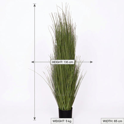 Artificial Tall Grass Plant 135 cm with Pot – Real Touch Large Faux Greenery for Home & Outdoor Décor