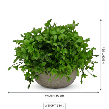 Artificial Green Foliage Plant with Pot 55 cm – Real Touch Lush Faux Greenery for Home & Office Décor