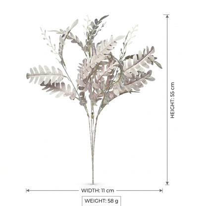 Artificial Silver Fern Leaf Bunch 55 cm – Real Touch Faux Foliage Bunch for Vase & Home Décor