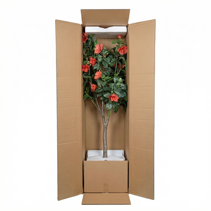 Artificial Plant Hibiscus Flowering Potted Tree