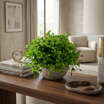 Artificial Green Foliage Plant with Pot 55 cm – Real Touch Lush Faux Greenery for Home & Office Décor