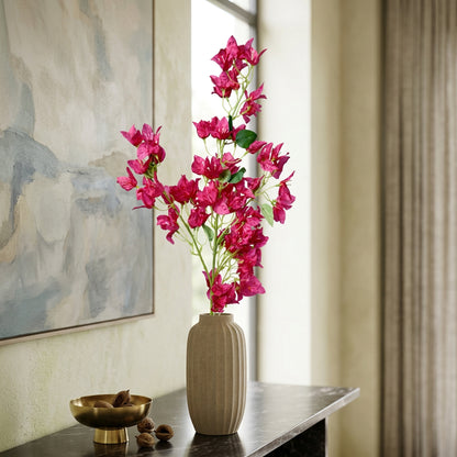 Artificial Pink Bougainvillea Stick 120 cm – Real Touch Tall Faux Flower Branch for Floor Vase & Home Décor