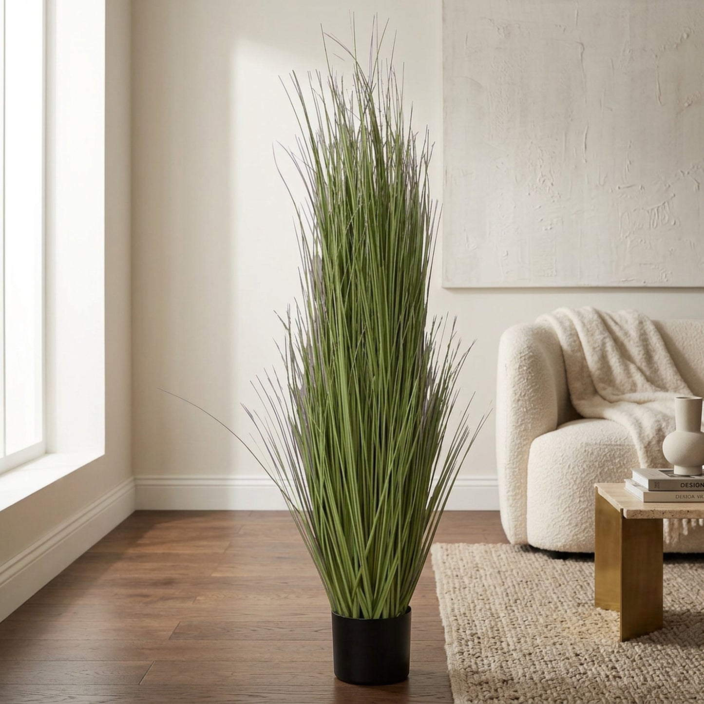 Artificial Tall Grass Plant 135 cm with Pot – Real Touch Large Faux Greenery for Home & Outdoor Décor