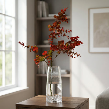 Artificial Red Eucalyptus Branch 103 cm – Real Touch Faux Autumn Leaf Stem for Tall Vase & Home Décor