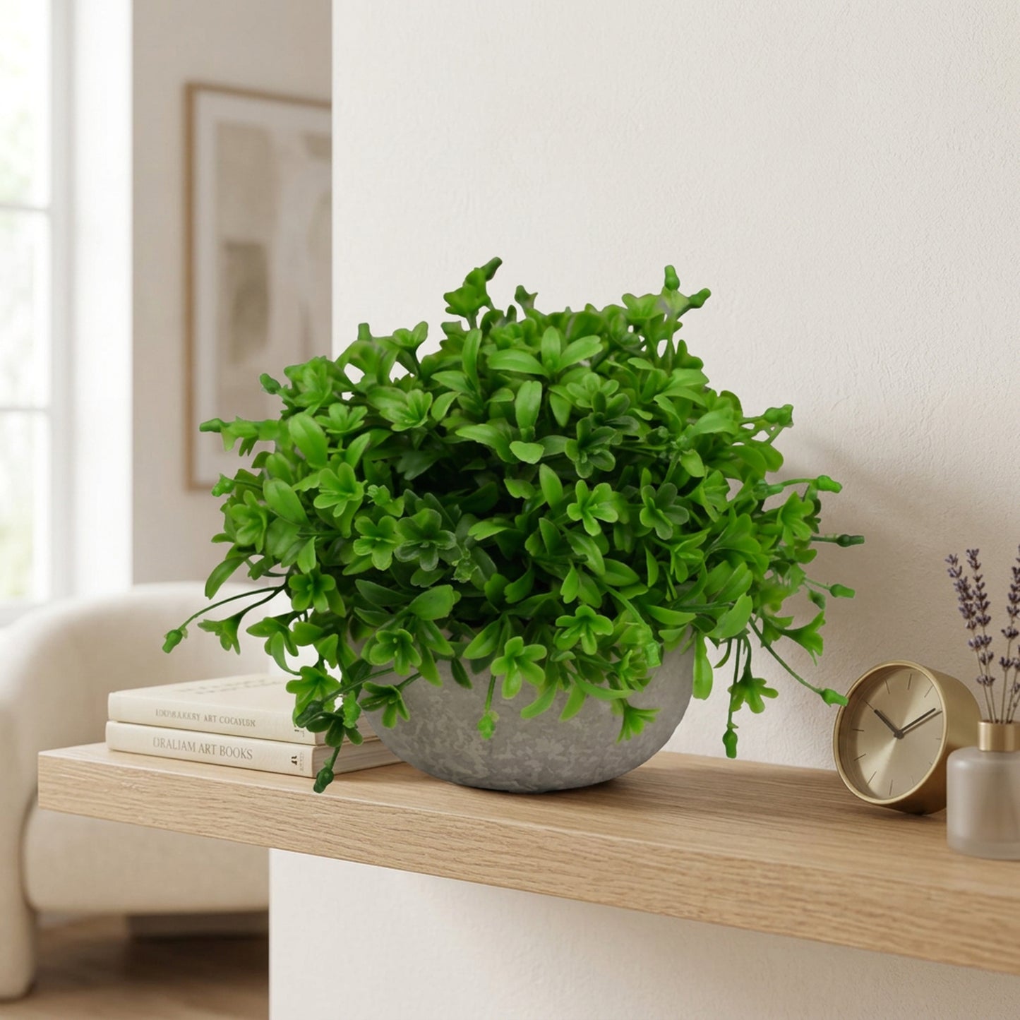 Artificial Green Foliage Plant with Pot 55 cm – Real Touch Lush Faux Greenery for Home & Office Décor