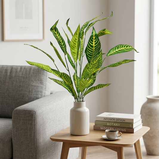 Artificial Silver Fern Leaf Bunch 55 cm – Real Touch Faux Foliage Bunch for Vase & Home Décor