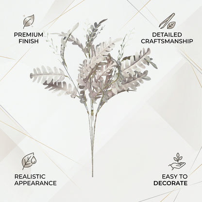 Artificial Silver Fern Leaf Bunch 55 cm – Real Touch Faux Foliage Bunch for Vase & Home Décor
