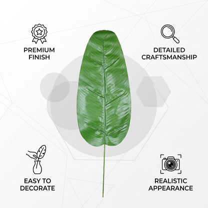 Artificial Banana Leaf Stick 97 cm – Real Touch Large Tropical Faux Leaf for Vase & Home Décor