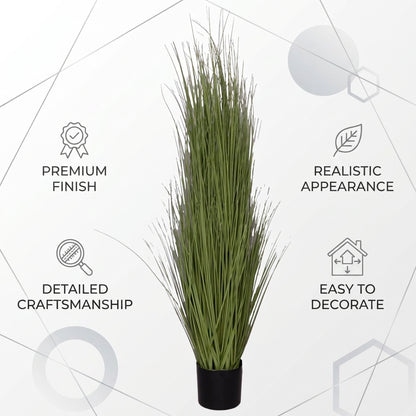 Artificial Tall Grass Plant 135 cm with Pot – Real Touch Large Faux Greenery for Home & Outdoor Décor