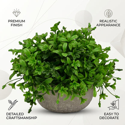 Artificial Green Foliage Plant with Pot 55 cm – Real Touch Lush Faux Greenery for Home & Office Décor