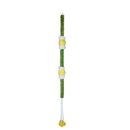 Artificial Flower Toran Bandanwar – Green & Yellow Floral Door Hanging Garland for Home, Diwali & Wedding Decoration