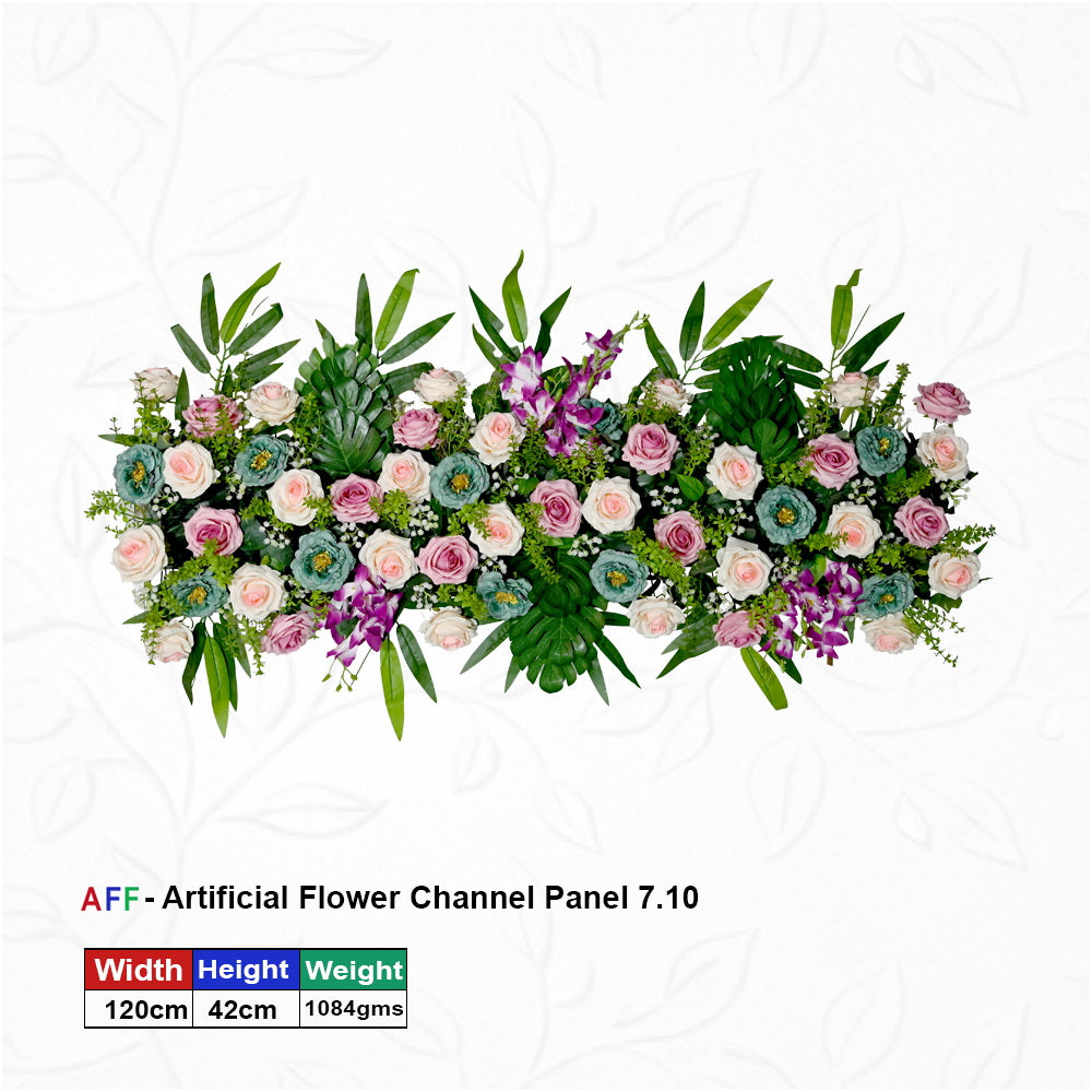 Artificial Flower Factory – Radiant Rose & Orchid | Vibrant Magenta & Blush Cream Channel Panel | Tropical Bloom & Bamboo Spire Row | 120cm Premium Floral Arrangement for Grand Weddings, Festive Galas, & Luxury Interior Design