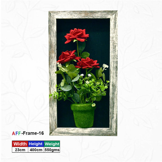 Wall-Mounted Rectangle Wooden Artificial Flower Frame-40X23 cm