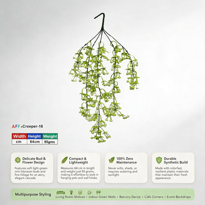 AFF Artificial Light Green Blossom Hanging Creeper Plant (69 cm / 100g) | AFF-Creeper-18