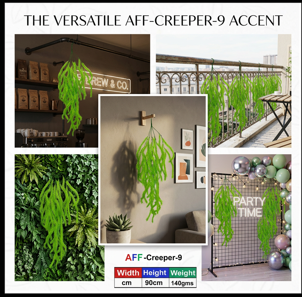 AFF Artificial Bright Green Needle Fern Hanging Creeper (90 cm / 140g)