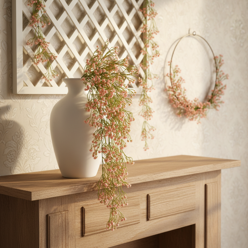 AFF Artificial Pink Gypsophila Baby's Breath Hanging Creeper (72 cm / 126g)