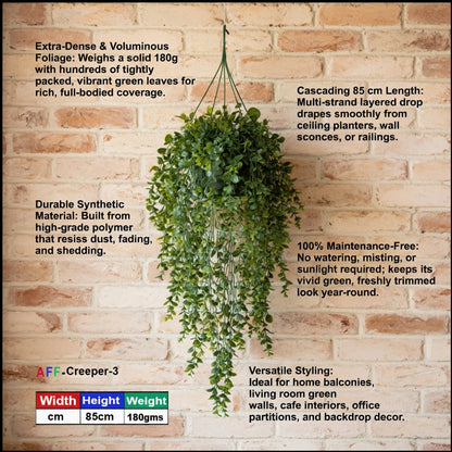 AFF Artificial Dense Green Boxwood Hanging Creeper Plant (85 cm / 180g)