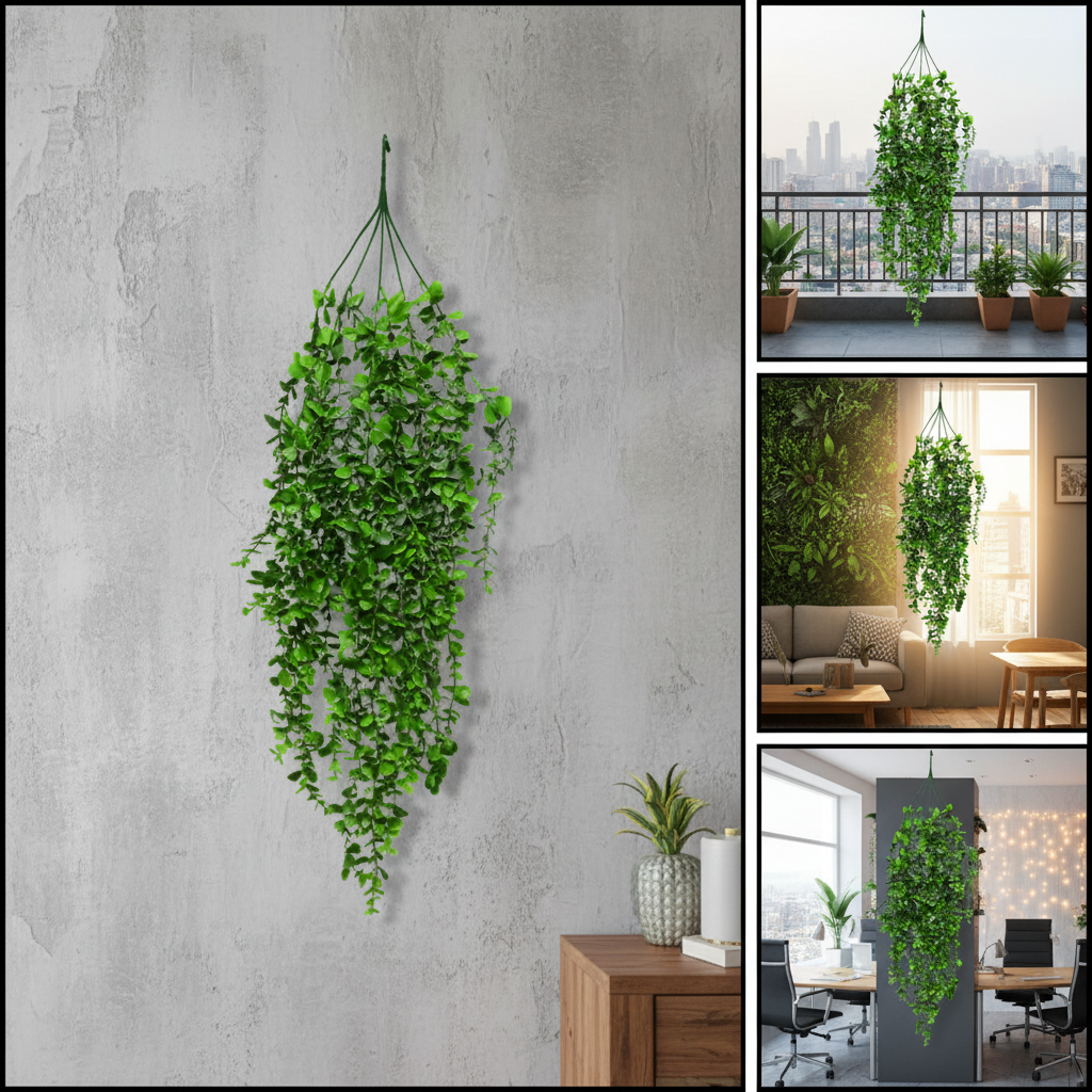 AFF Artificial Dense Green Boxwood Hanging Creeper Plant (85 cm / 180g)
