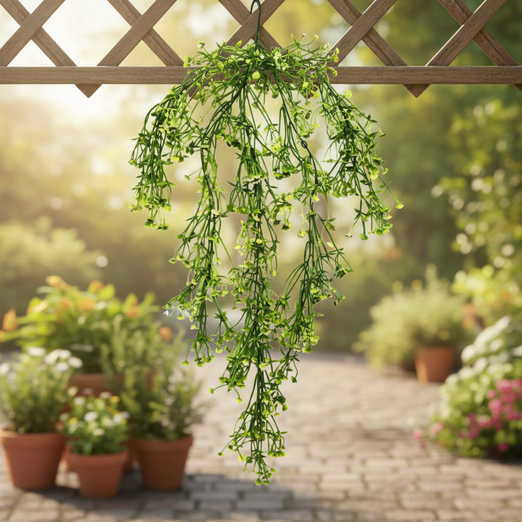 AFF Artificial Light Green Blossom Hanging Creeper Plant (75 cm / 12g)