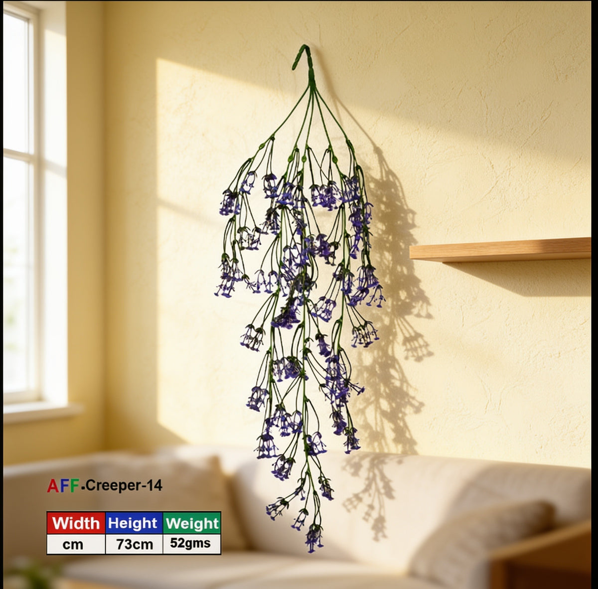 AFF Artificial Purple Blossom Hanging Creeper Plant (80 cm / 126g) | AFF-Creeper-15