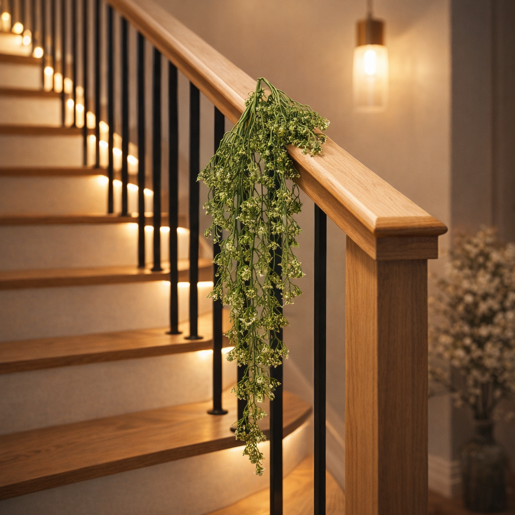 AFF Artificial White Gypsophila Baby's Breath Hanging Creeper Plant (72 cm / 80g-AFF Artificial Green Creeper 100 cm | AFF-Creeper-10