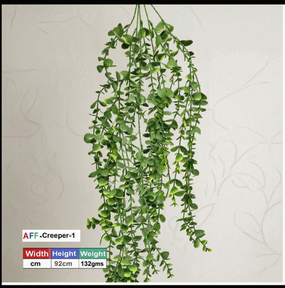 AFF Artificial Green Eucalyptus Hanging Creeper Plant (92 cm / 132g)