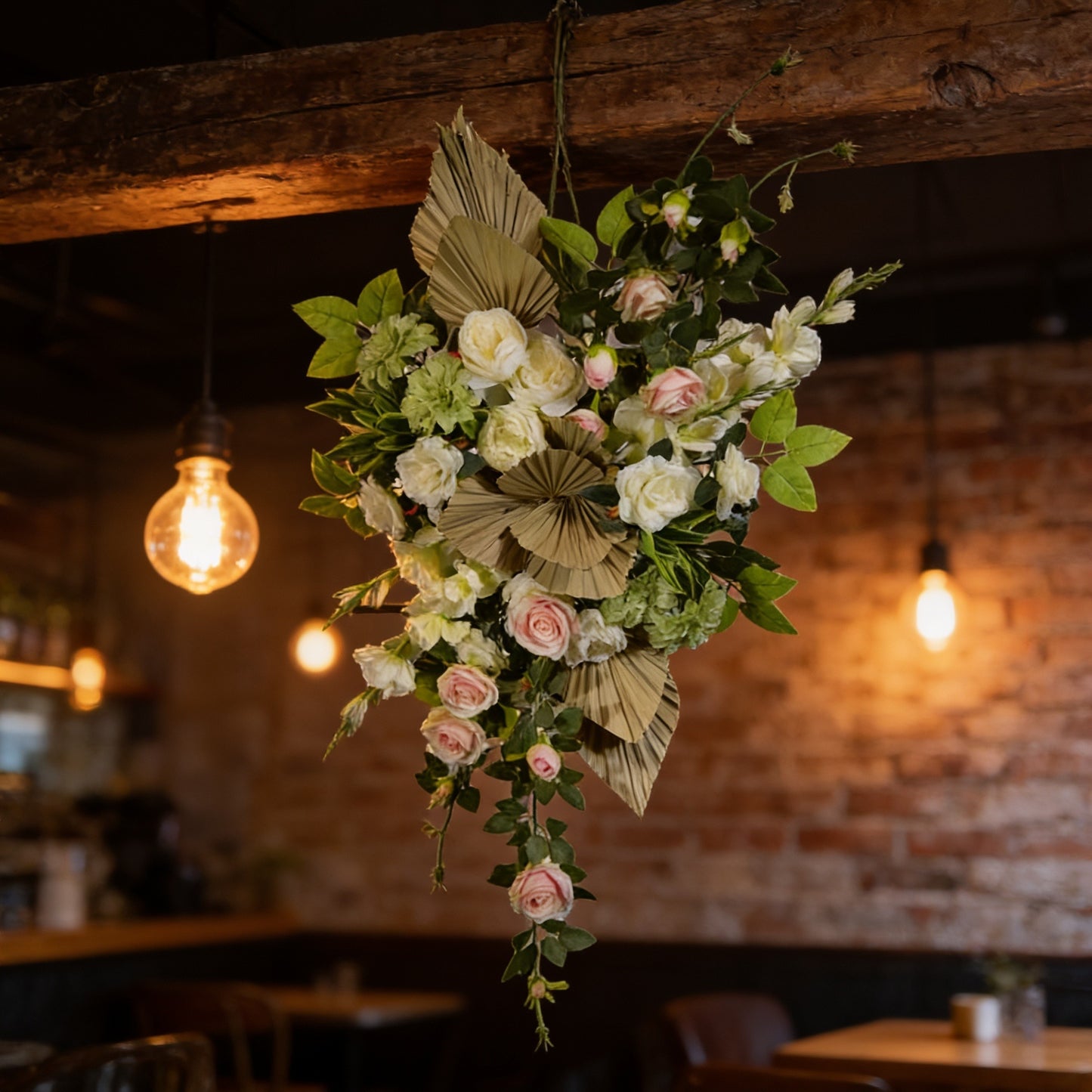 Artificial Flower Bohemian Sage & White Willow Cathedral Wall Arrangement