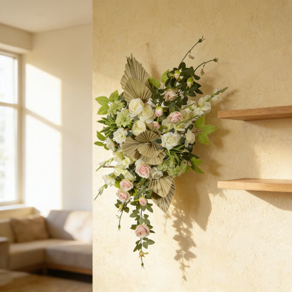 Artificial Flower Bohemian Sage & White Willow Cathedral Wall Arrangement