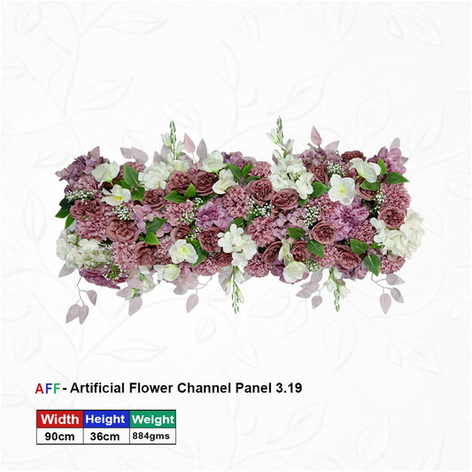 Artificial Flower Factory – Vintage Mauve & Dusty Rose Channel Panel | Antique Peony & Hydrangea Row | 90cm Timeless Floral Arrangement for Wedding Altars, Table Runners, & Wall Decor