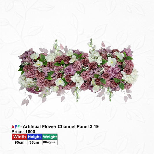 Artificial Flower Factory – Vintage Mauve & Dusty Rose Channel Panel | Antique Peony & Hydrangea Row | 90cm Timeless Floral Arrangement for Wedding Altars, Table Runners, & Wall Decor