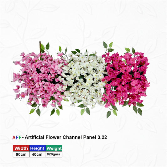 Artificial Flower Factory – Vibrant Tri-Tone Cherry Blossom Channel Panel | Magenta, White & Soft Pink Floral Row | 90cm Premium Decorative Runner for Weddings, Stages, & Home Decor