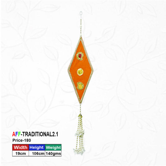 Artificial Traditional Orange Diamond Leaf Hanging