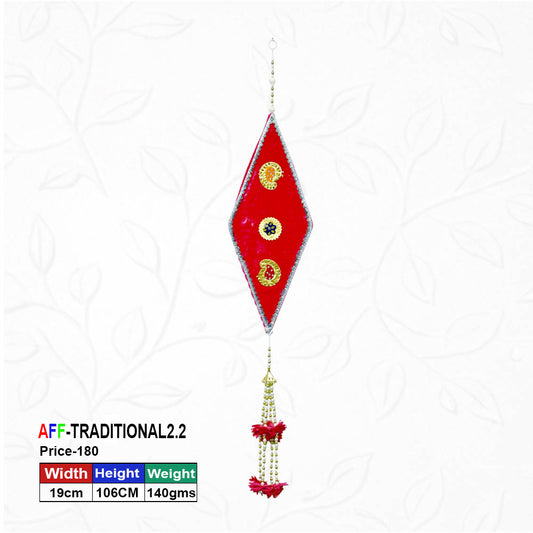 Artificial Traditional Red Diamond Leaf Hanging