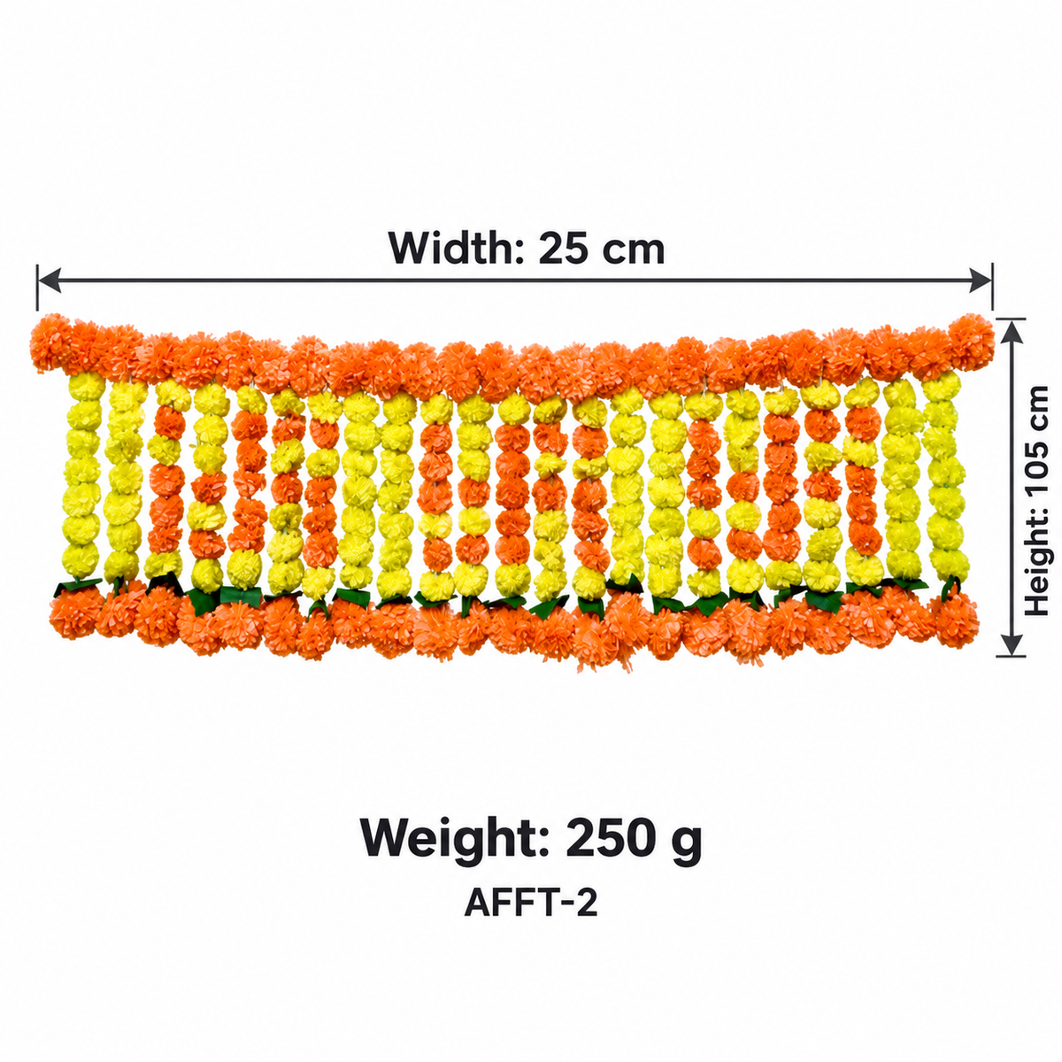 Artificial Orange & Yellow Marigold Door Toran for Wedding & Festive Decoration – 105 cm | Pack of 1
