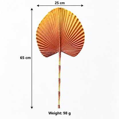 Artificial Golden Yellow & Rust Fan Palm Leaf Stick – 65 cm Decorative Stem for Vases, Home & Wedding Décor