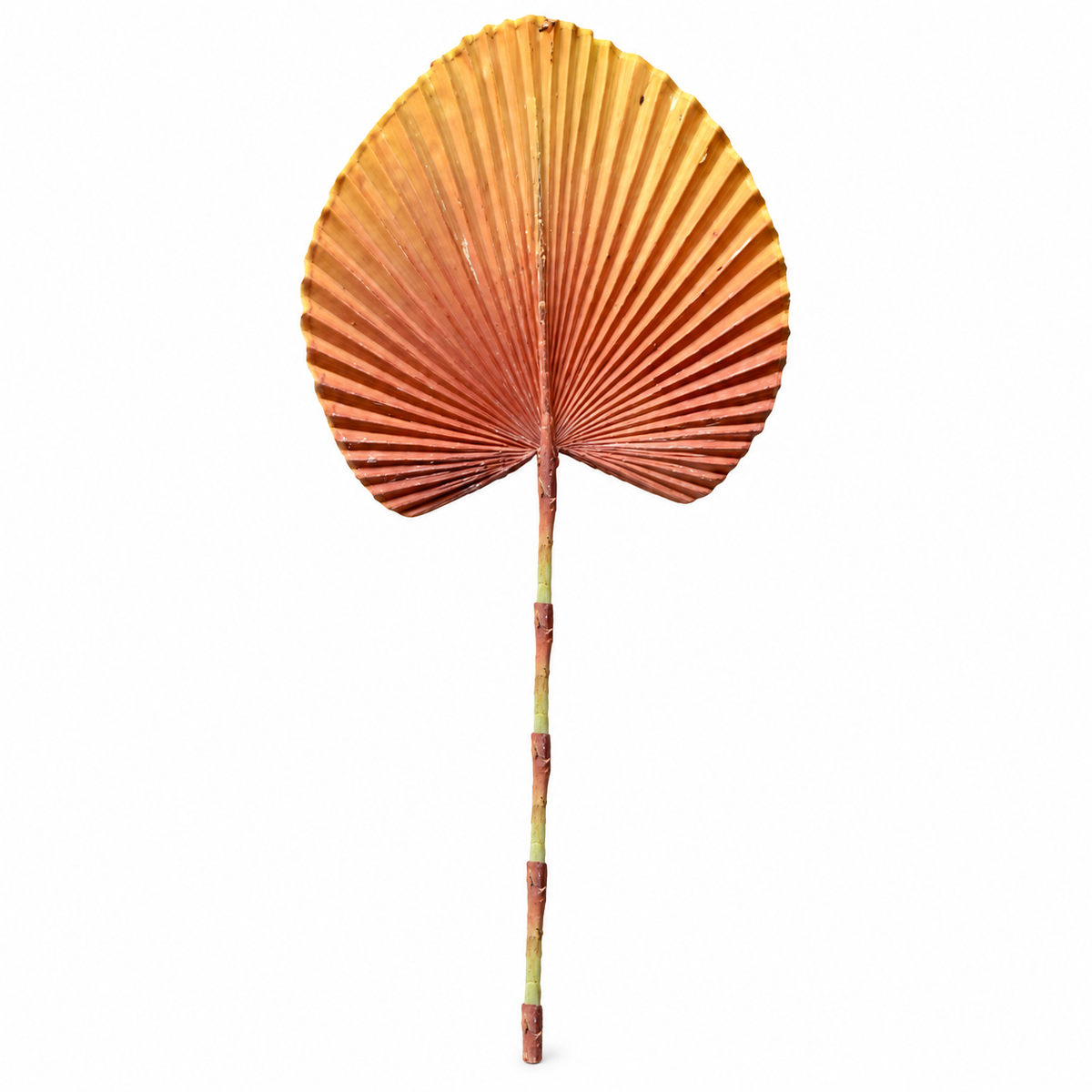 Artificial Golden Yellow & Rust Fan Palm Leaf Stick – 65 cm Decorative Stem for Vases, Home & Wedding Décor