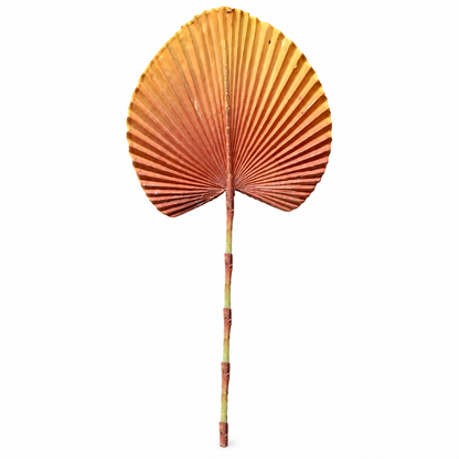 Artificial Golden Yellow & Rust Fan Palm Leaf Stick – 65 cm Decorative Stem for Vases, Home & Wedding Décor