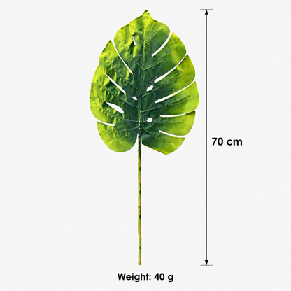 Artificial Variegated Green Monstera Leaf Stick – 70 cm Tropical Foliage Stem for Vases, Home & Event Décor
