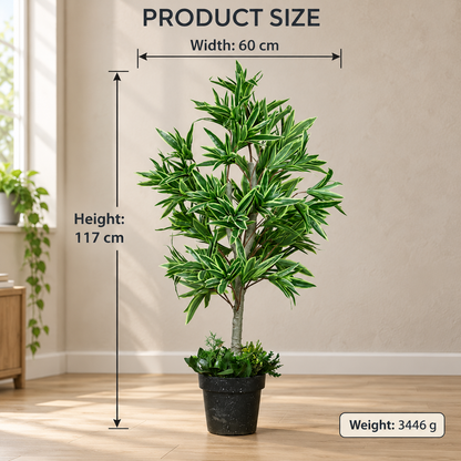 Artificial Variegated Song of India Potted Tree