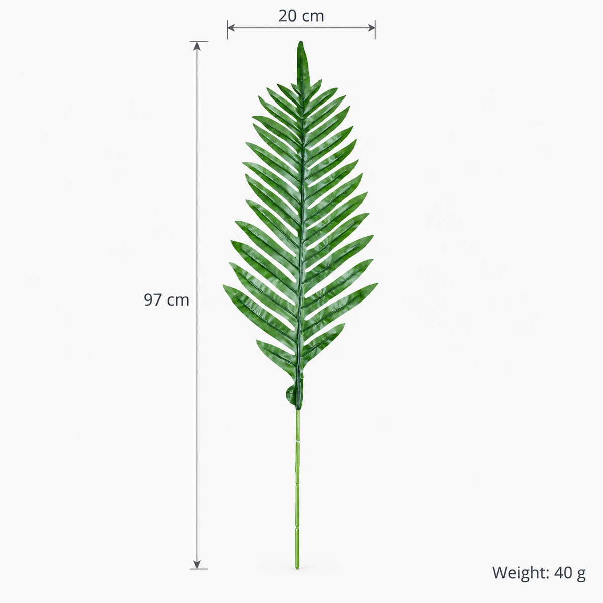 Artificial Green Palm Leaf Stick – 97 cm Decorative Foliage Stem for Vases, Floral Arrangements & Event Décor