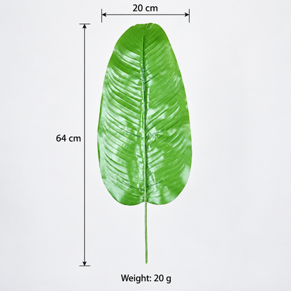 Artificial Green Banana Leaf Stick – 64 cm Decorative Tropical Leaf for Vases, Floral Arrangements & Event Décor