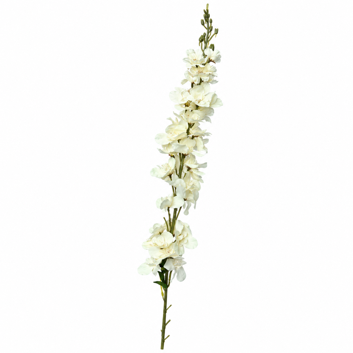Artificial Ivory White Delphinium Flower Stick – 120 cm Tall Floral Stem for Vases, Home & Wedding Décor
