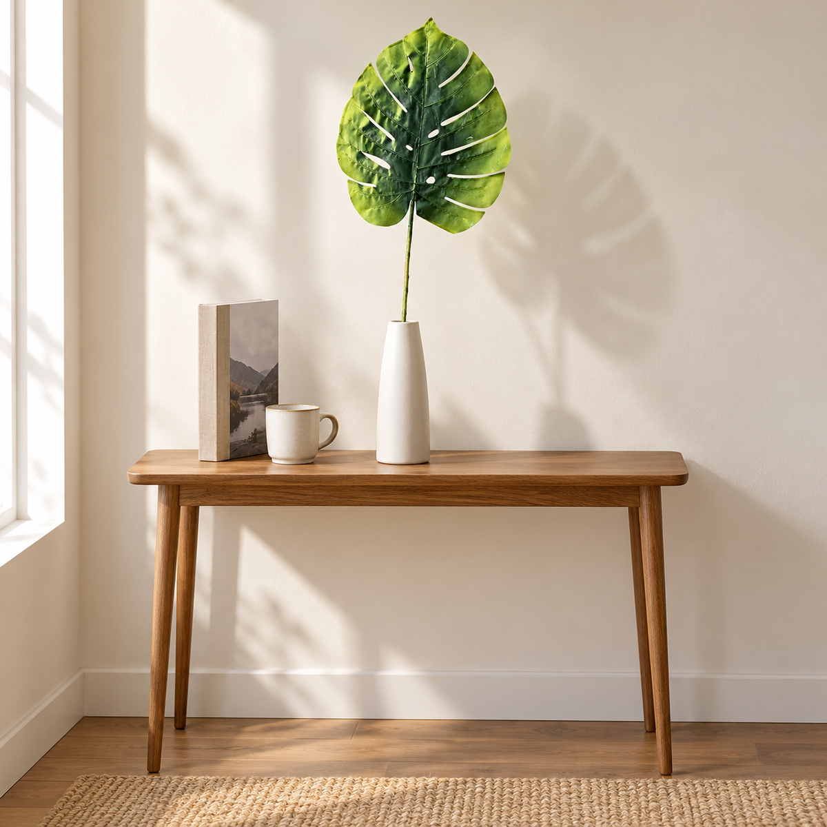 Artificial Variegated Green Monstera Leaf Stick – 70 cm Tropical Foliage Stem for Vases, Home & Event Décor