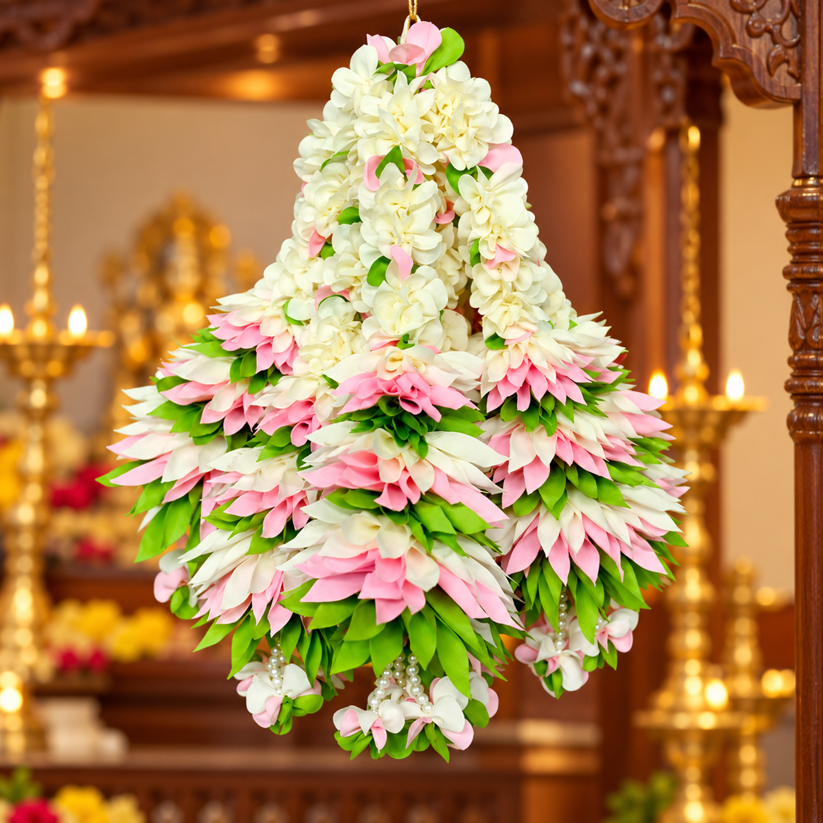 Artificial Flower Garland small Dhol Ladi | Pack of 10