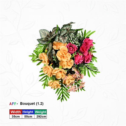 Artificial Flower Multi-Tonal Floral Bouquet Wall Arrangement